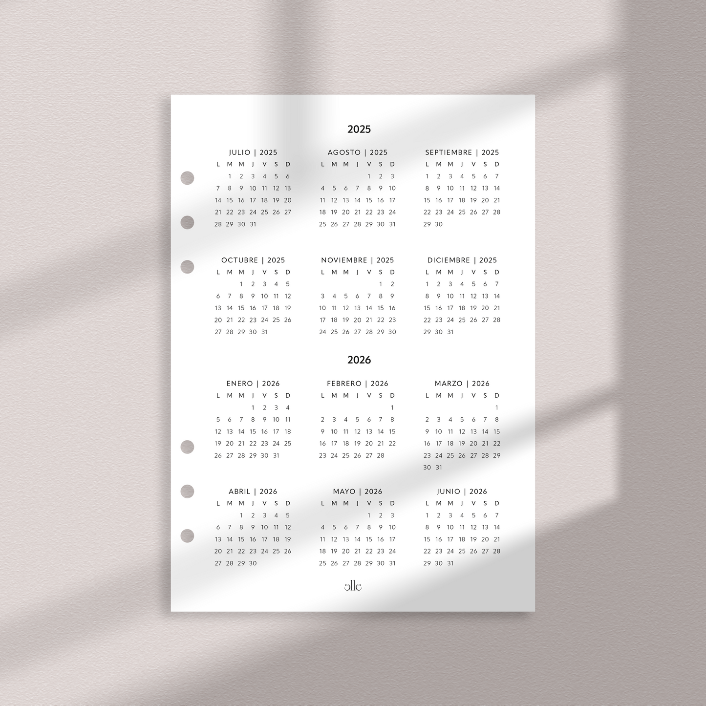 2025-2026 Calendar Portada | Insert