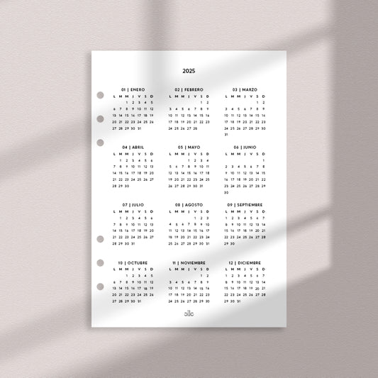 2025 Calendar Portada | Insert
