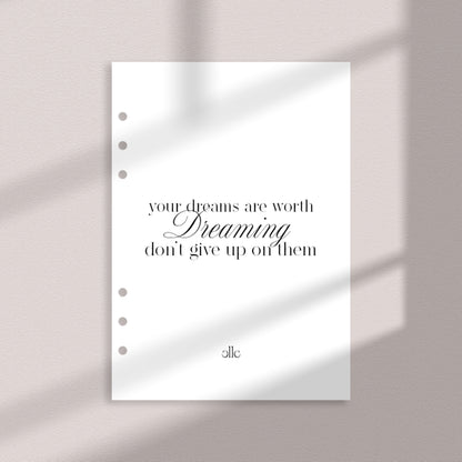 Worth Dreaming Portada | Insert