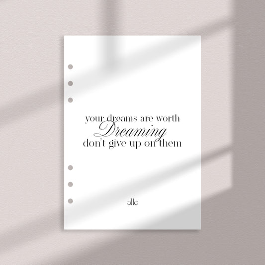 Worth Dreaming Portada | Insert