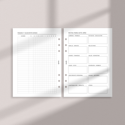 Planner 2026 Daily Planner (Ene-Jun) Insert