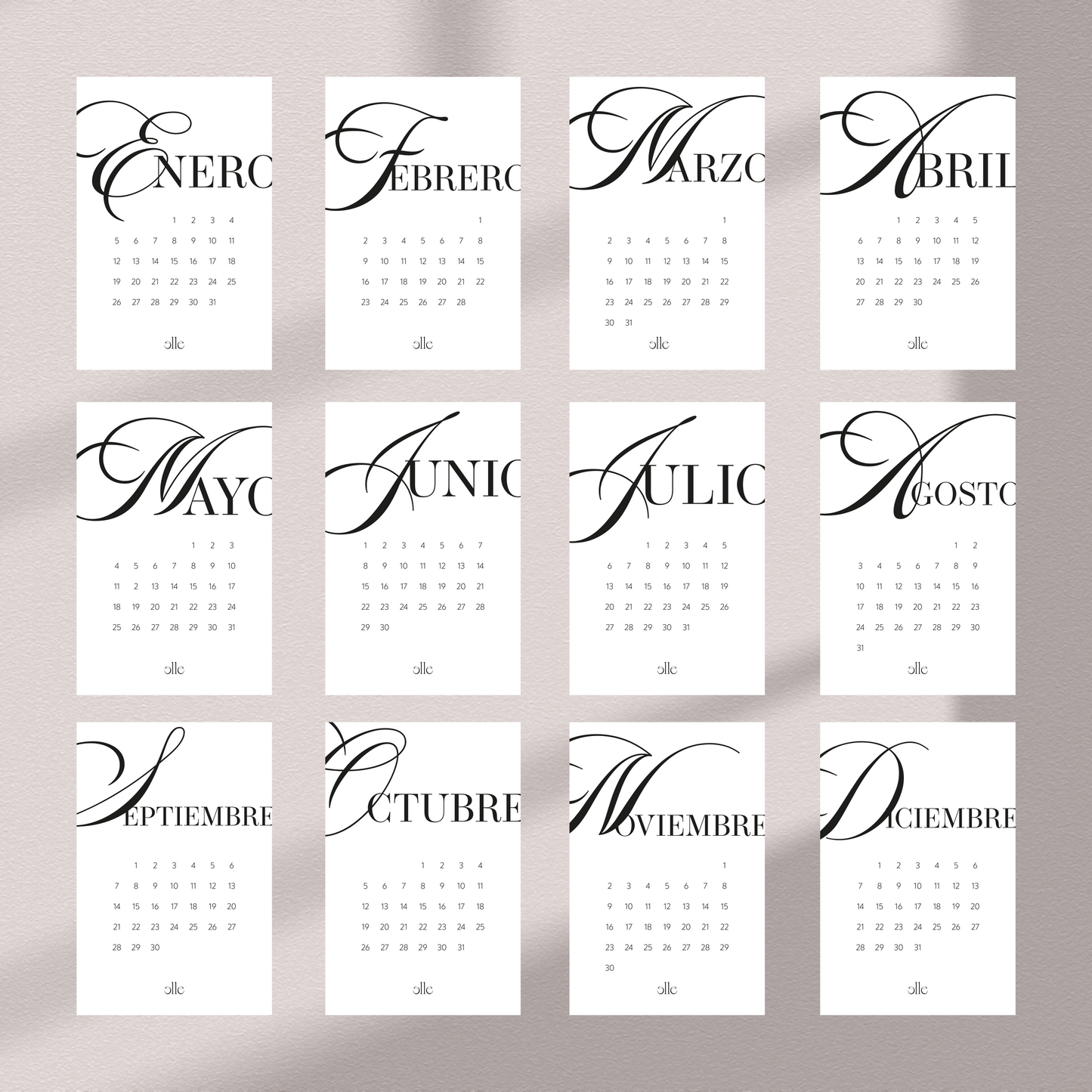 Calendario 2026 | Dashboard Cards