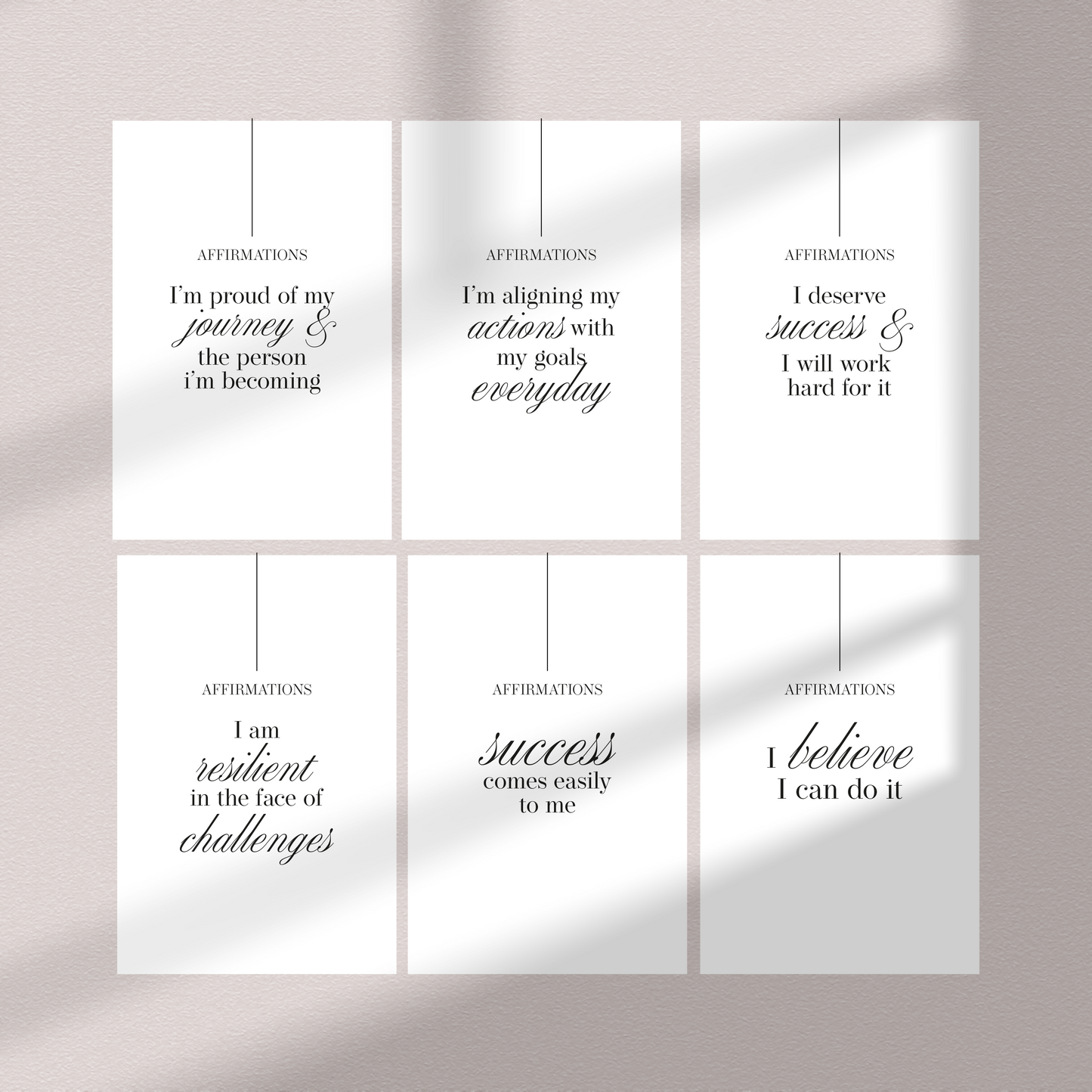 Daily Affirmations | Dashboard Cards