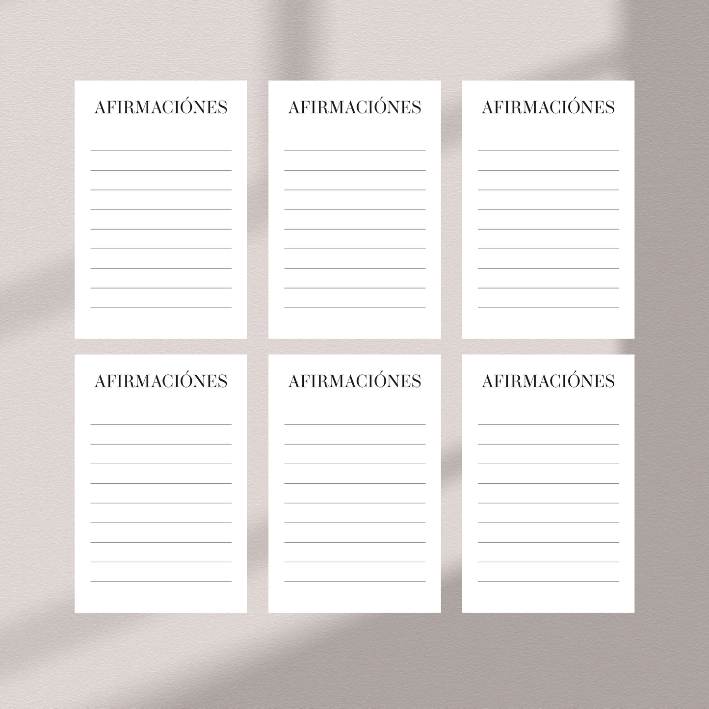 Blank Affirmations | Dashboard Cards