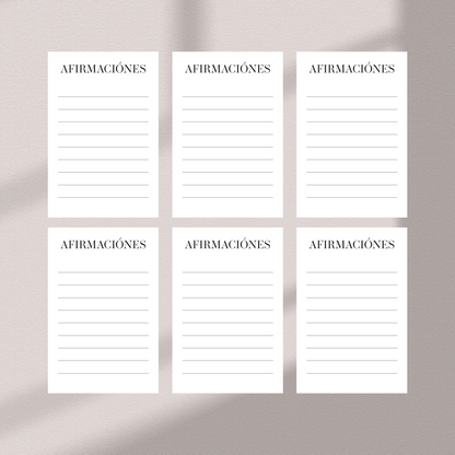 Blank Affirmations | Dashboard Cards