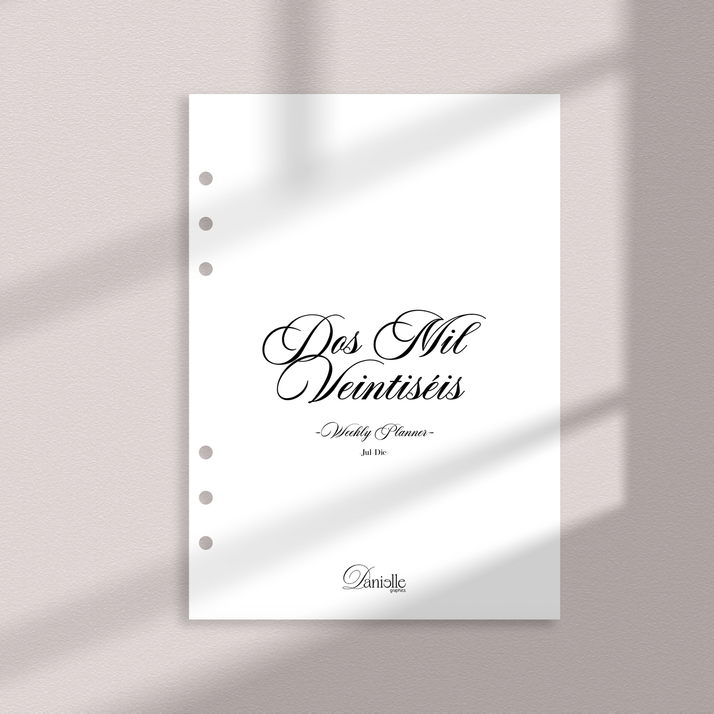 Planner 2026 Daily Planner (Jul-Dic) Insert