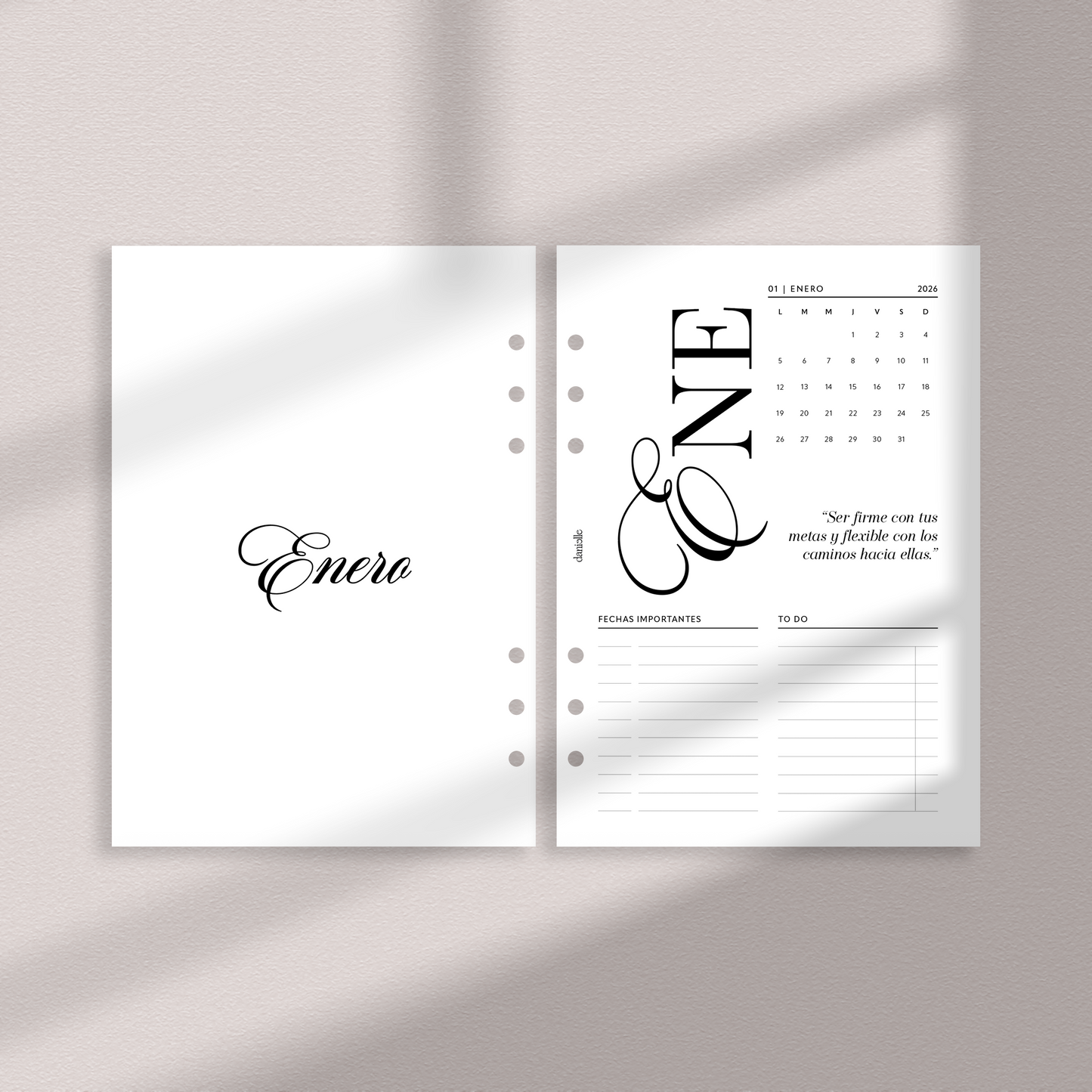 Daily Planner 2026 Completo | Enero–Diciembre | Insert