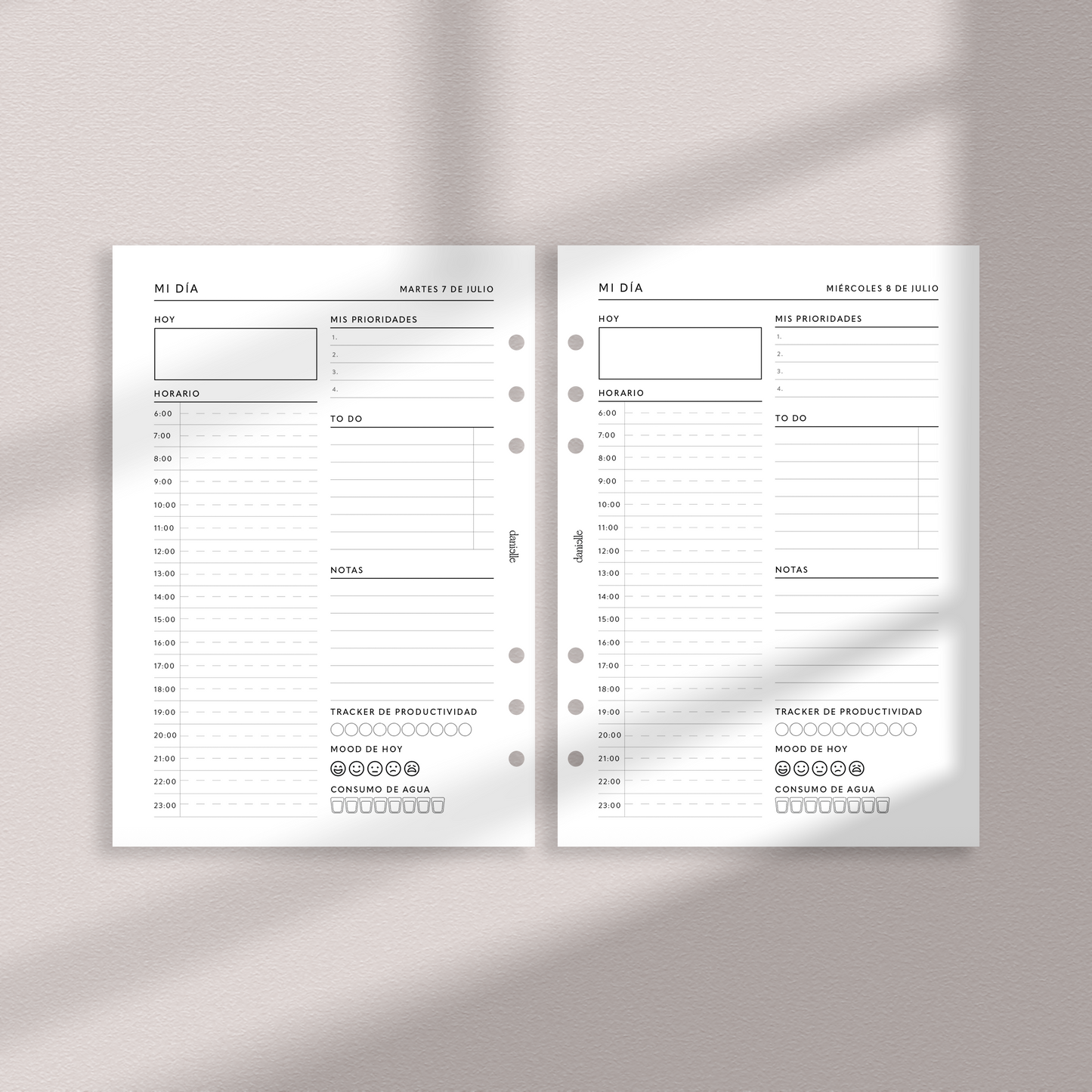 Planner 2026 Daily Planner (Jul-Dic) Insert