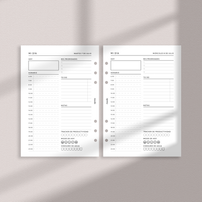 Planner 2026 Daily Planner (Jul-Dic) Insert