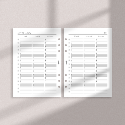Planner 2026 Daily Planner (Ene-Jun) Insert